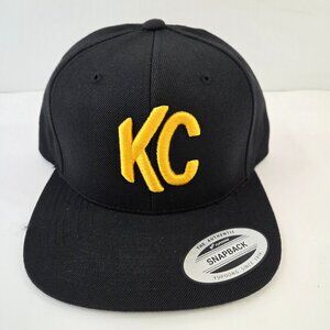 KC Hilites Embroidered Snapback Hat Cap Yupoong Classics NEW Black & Gold